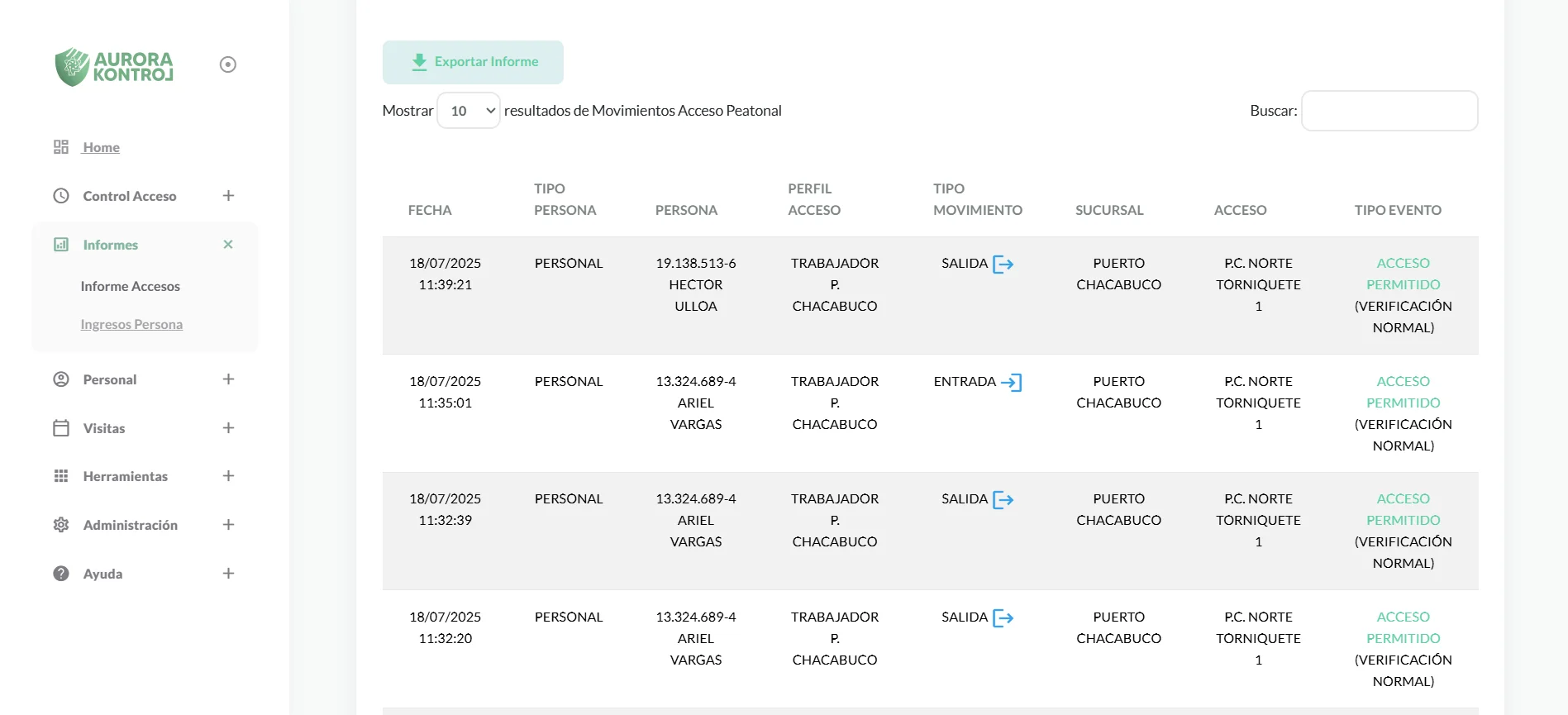 Feature 3: Plataforma de Control de Acceso
